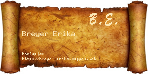 Breyer Erika névjegykártya